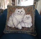 Cat Kitty Vintage French Jacquard Tapestry Throw Cushion Cover Pillowcase Sofa