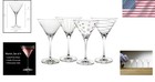 Martini Glasses Set Of 4 Fun Etched Designs Reusable Cocktail Glassware