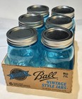 Ball Perfect Blue Mason Pint Jar 1913 -1915  100 Yrs American Heritage Set Of 6