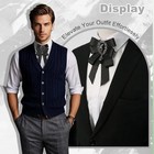 Bow Ties For Men Bowties With Stiff Ribbon Rhinestone Womens Neck Dark Black