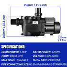 Swimming Pool Pump 3hp Inground Motor Strainer For Hayward Pump Replacement