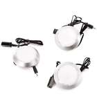 3-pack 2 75in  Led Plug-in Puck Light Under Cabinet Lighting Kit - 595 Lumens - 