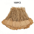 100pcs Kraft Paper Gift Tags Blank Price Label Jute Twine Wedding Party Favor