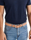 Men   s Natural Full Grain Leather Belt Thick One Piece Cowhide With Metal Buckle