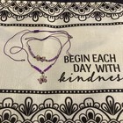 Girls Adjustable Purple Butterfly Necklace And Bracelet Set