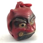 Japanese Clay Bell Dorei Oni Halloween Demon Devil Head Shrine Lucky Charm C19