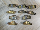 Vintage 5 Pairs Brass Latches   Catches Window Sash Locks Old