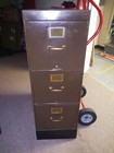 Vintage Library Bureau Sole Makers Army Green Steel And Brass File Cabinet 1940s