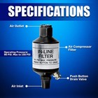 Air Compressor Water Separator  Produces Clean Dry Air  With Drain Valve  Ai3   