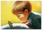 Lovely Children-flowers Of Life Pretty Baby Boy Kids Art New Modern Postcard