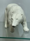 Large Vintage Ceramic Polar Bear Figurine 11 5  Inch Long 1975 Duncan Corp