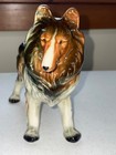 Beautiful Vintage Hand Painted Porcelain Collie Dog Figurine Lassie  9    X 6 1 4   