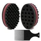 Big Holes Barber Hair Brush Sponge Dreads Locking Twist Afro Curl Coil Wave H   
