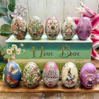 Set Of Ten Fillable  Reusable Easter Egg Tins  Vintage Style Metal Easter Eggs