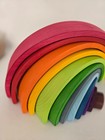 Wooden Rainbow Stacker Toy 12 Pcs   Montessori Educational Gift For Toddlers