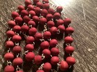 Vintage Catholic Religious 17    Apple Rosary Beads  Crucifix Marked Italy 