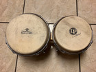 Vintage 90   s Lp Matador Wood Bongos Natural 7    And 8   