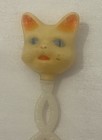 Vintage Celluloid Plastic Cat Baby Rattle Toy Mid Century Modern