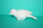 Bird Figurine White Glazed Ceramic Vintage 4  Long