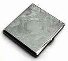 Vintage Metal Cigarette Case Box Silver Men Tobacco Holder For20s 90mm King Size