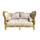 Miniature Wood Sofa Gold Doll-house Decoration For 1 12 Dollhouse Living Room