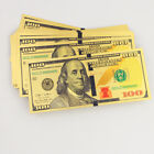 Lots 100 Pcs New Us   100 Dollar Crafts Banknotes Golden Color Notes Beauty Gift