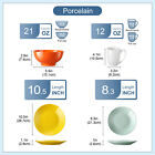 Lovecasa Porcelain Dinnerware Set 16-piece Multicolor Kitchen Dinner Dishes Set