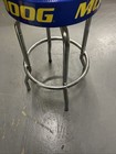 Vintage Moog Go The Extra Mile Garage Shop Bar Stool Yellow Blue