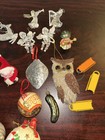 Mixed Lot Of 21 Christmas Ornaments Mostly Vintage