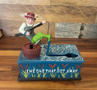 Vintage Look Fishing Bank  the One That Got Away  Cast Iron Heavy Mechanical