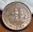 1934 South Africa Penny King George V Nice Condition