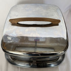 Vtg Lincoln Beautyware Square Chrome Wood Cake Carrier Mcm 50s 60s Euc