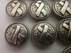 Lot Of 16 Rare Vintage Ivan  taiwan Conchos-  Screw Back- Breast Cancer Symbol