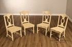 French Country Style Set Of Four Painted Oak Dining Chairs