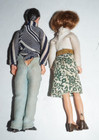 Vtg  Lundby Dollhouse People Dolls Man Woman Mom Dad Bendable 4 1 2  Tall