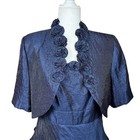R m Richards Women s Size 14 Navy 2-piece Tiered Party Dress   Bolero Jacket