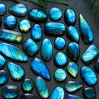 46pc227cts Natural Labradorite Cabochon Loose Gemstone Lot 10x26-9x12mm  r-12195