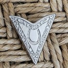 Vtg Western Silver Tone Collar Tip Horseshoe Design Cowboy Single 