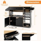 Kitchen Island Cart W  Wine Rack Drawer Drop-leaf   Power Outlet Microwave Shelf