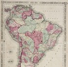 1864  South America  Map  22x15  Johnson Original  Brazil Argentina Patagonia