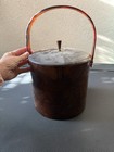 Vintage  Georges Briard Retro Tortoise  Shell Ice Bucket With Handle And Lid