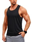  Men s Y-back Dry Fit Tank Tops Workout Upf 50  Sleeveless Shirts Small Black