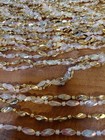 Vtg Beautiful Mcm Gold   Clear Beaded Christmas Tree Garland  Qty 6 Ea 8ft Long 