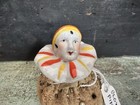 Vtg Harlequin Clown Pin Cushion Half Doll Porcelain Antique Art Deco