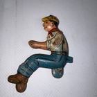 Vintage 1950s Marx Tin Litho Farm Tractor Driver Figure Wind-up Toy Part