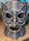 Vintage Paper Mache Style Devil Head Halloween Lantern Lighted With Face 8 