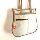 Vintage 70s Retro Shoulder Bag Purse Beige Boho Hippie Grunge Canvas Nylon Nwt