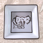 Hermes Mini Tray 1997 Hommage A L afrique Africa Elephant Porcelain 8x8cm No Box