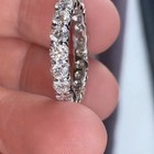 3 15ct Round Cut Natural Diamond Eternity Wedding Band 18k White Gold Size 6 7 8