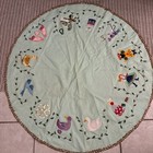 Vintage Handmade 12 Days Of Christmas Felt Sequin Tree Skirt 1970 Mint Green 48   